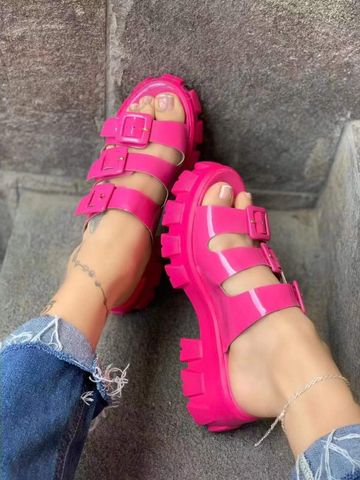 Women's Casual Solid Color Round Toe Casual Sandals
