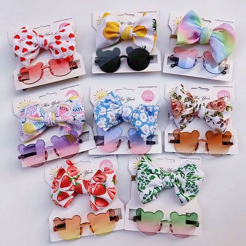Cute Bear Bow Knot Pc Special-shaped Mirror Frameless Kids Sunglasses