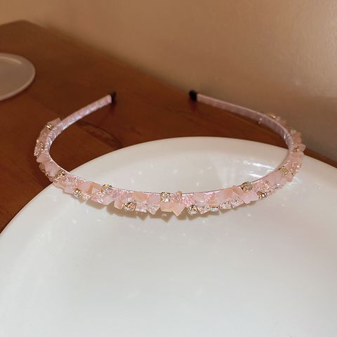 Modern Style Solid Color Artificial Gemstones Alloy Diamond Hair Band