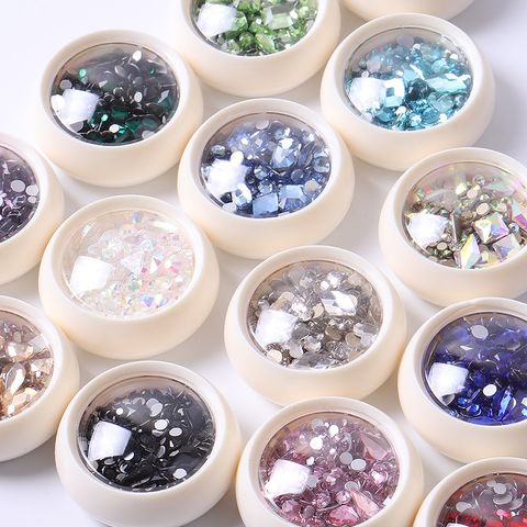 Fairy Style Square Water Droplets Glass Nail Patches 1 Piece