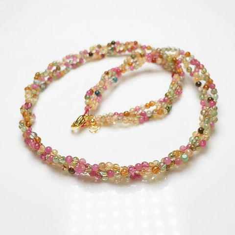 Simple Style Solid Color Austrian Crystal Beaded Necklace