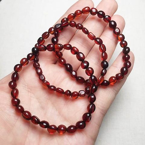 Ethnic Style Solid Color Amber Beaded Bracelets