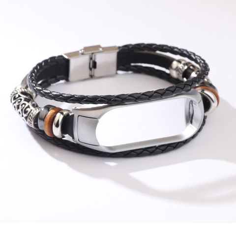 Suitable For  3-4 Generation Bracelet Strap Metal Frame Ethnic Leather Watch Strap