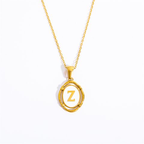 Lady Commute Letter Titanium Steel Plating Gold Plated Necklace