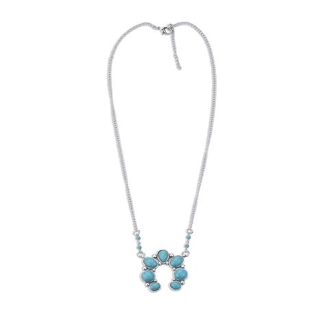 Casual Flower Alloy Plating Inlay Turquoise Women's Pendant Necklace