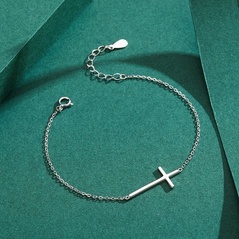 Wholesale Simple Style Cross Sterling Silver Bracelets