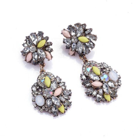 Elegant Glam Luxurious Geometric Alloy Plating Inlay Rhinestones Women's Earrings