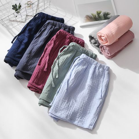 Women's Men's Home Outdoor Formal Solid Color Shorts Patchwork Casual Pants