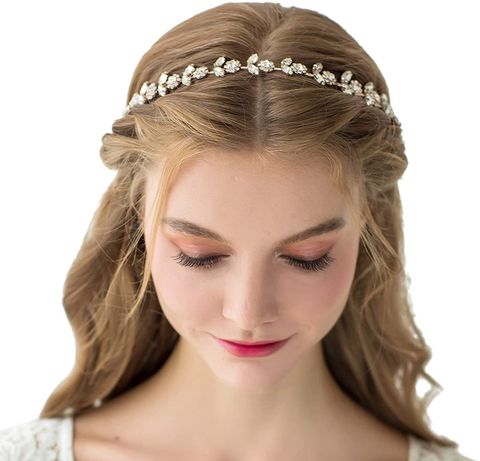 Fairy Style Classic Style Leaf Artificial Crystal Hair Band
