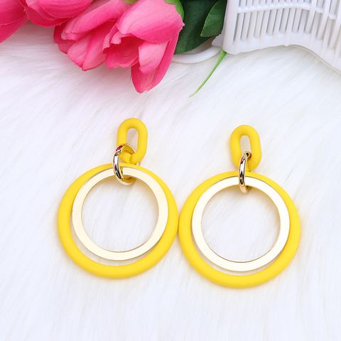 Exaggerated Circle Arylic Patchwork Women's Drop Earrings