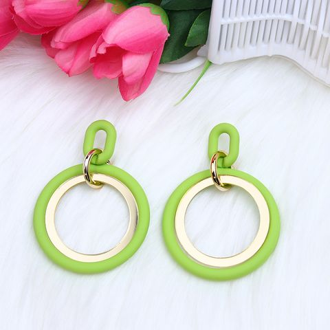 Exaggerated Circle Arylic Patchwork Women's Drop Earrings