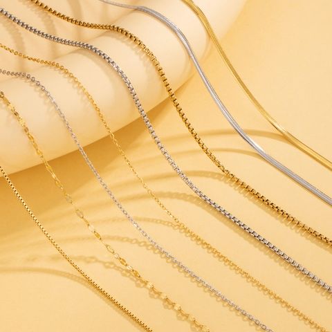Rostfreier Stahl 18 Karat Vergoldet Einfacher Stil Überzug Einfarbig Halskette