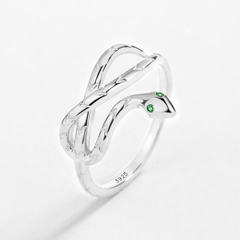 Wholesale Simple Style Snake Sterling Silver Zircon Rings