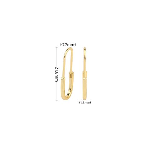 1 Pair Simple Style Paper Clip Sterling Silver Plating White Gold Plated Gold Plated Earrings