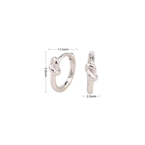 1 Pair Lady Simple Style Knot Sterling Silver Plating White Gold Plated Gold Plated Hoop Earrings