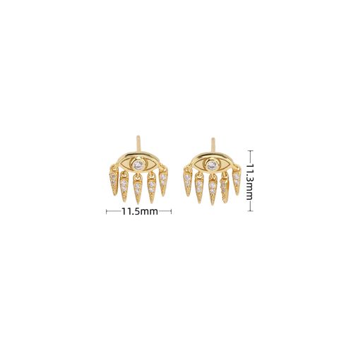 1 Pair Ins Style Eye Sterling Silver Plating Inlay Zircon White Gold Plated Gold Plated Drop Earrings