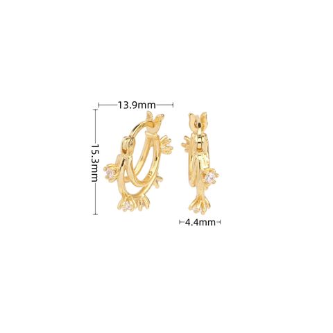 1 Pair Ins Style Korean Style Geometric Sterling Silver Plating Inlay Zircon White Gold Plated Gold Plated Earrings
