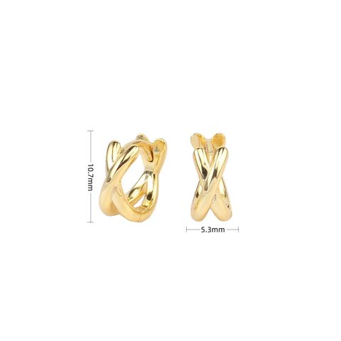 1 Pair Simple Style Geometric Sterling Silver Plating White Gold Plated Gold Plated Earrings