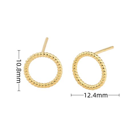 1 Pair Ins Style Circle Sterling Silver Plating White Gold Plated Gold Plated Ear Studs