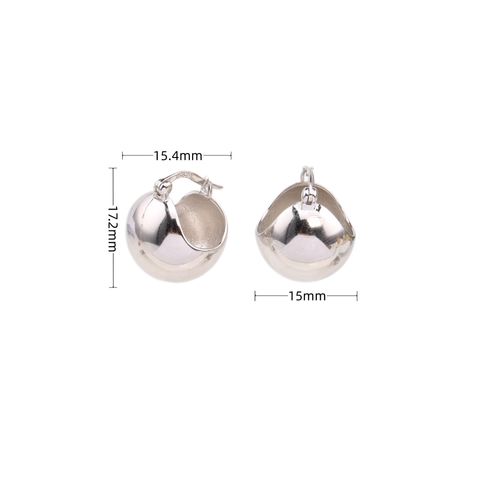 1 Pair Simple Style Ball Sterling Silver Plating White Gold Plated Gold Plated Earrings