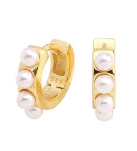 1 Pair Elegant Retro Geometric Sterling Silver Inlay Artificial Pearls Earrings