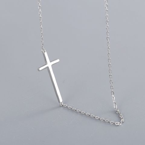 Wholesale Basic Retro Cross Sterling Silver Necklace