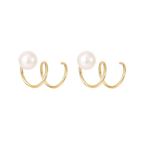 Simple Style The Answer Imitation Pearl Sterling Silver Women's Earrings