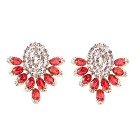 Retro Lady Ethnic Style Wings Alloy Resin Inlay Artificial Diamond Women's Ear Studs