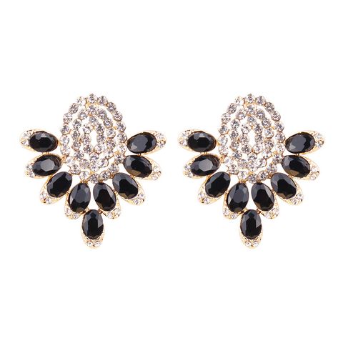 Retro Lady Ethnic Style Wings Alloy Resin Inlay Artificial Diamond Women's Ear Studs