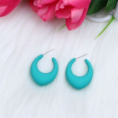 Retro Simple Style Water Droplets Arylic Spray Paint Women's Ear Studs