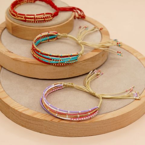 Casual Simple Style Colorful Glass Beaded Women's Bracelets