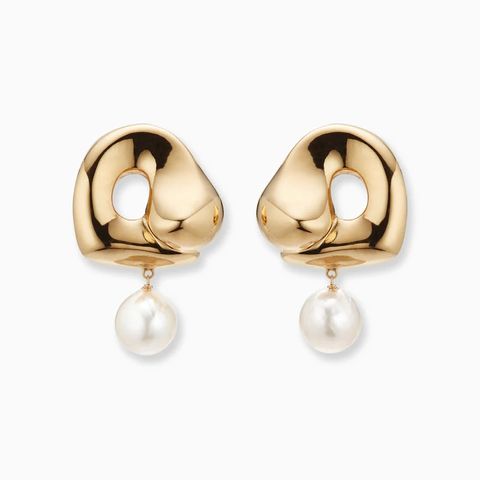 French Style Irregular Metal Pearl Plating Gold Plated Women's Drop Earrings