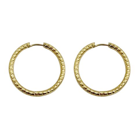 1 Paar Einfacher Stil Pendeln Kreis Polieren Überzug Edelstahl 304 14 Karat Vergoldet Reif Ohrringe