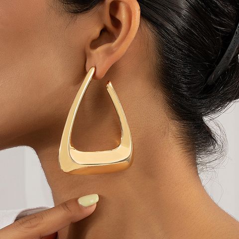 Exaggerated Simple Style Triangle Alloy Plating Women's Earrings
