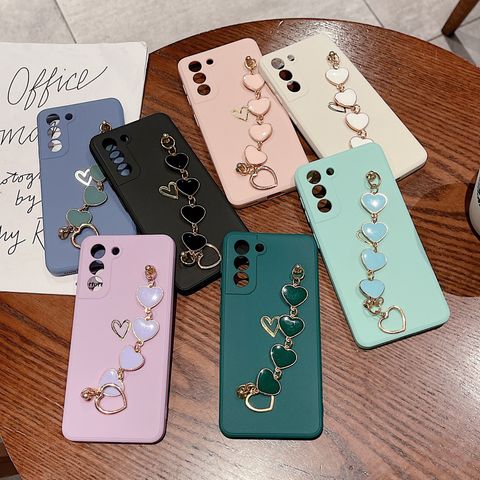 Simple Style Heart Shape Solid Color  Phone Cases