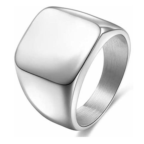 Retro Geometric Titanium Steel Polishing Plating Men's Rings