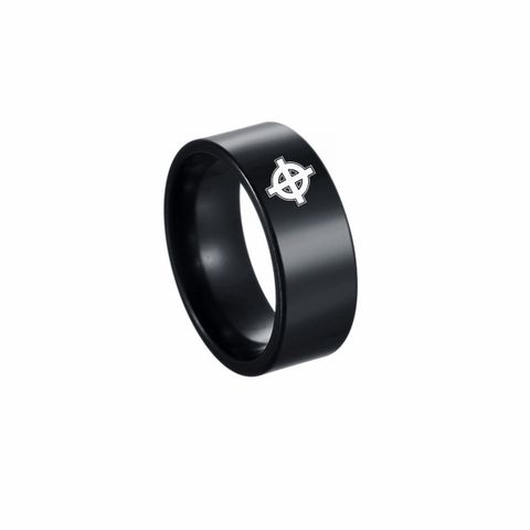 Basic Cross Sun Eye Titanium Steel Plating Men's Rings