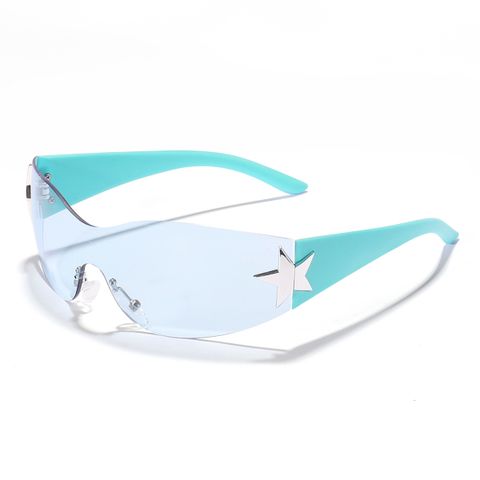 Sports Color Block Star Pc Special-shaped Mirror Frameless Kids Sunglasses