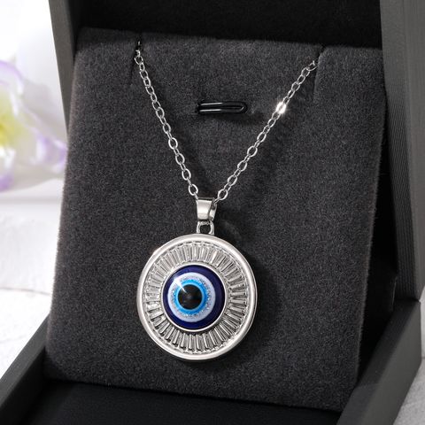 Wholesale Jewelry Simple Style Classic Style Round Alloy Pendant Necklace