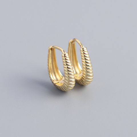 1 Pair Casual Spiral Stripe Sterling Silver Earrings