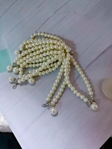 Fashion Geometric Artificial Pearl Beaded Bag Pendant Keychain