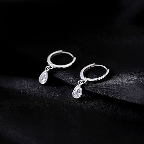 Simple Style Water Droplets Metal Plating Inlay Zircon 14k Gold Plated Women's Drop Earrings