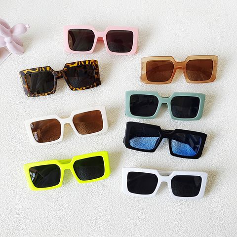 Cool Style Color Block Pc Square Full Frame Kids Sunglasses