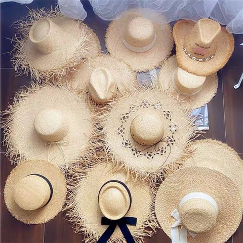 Chapeau De Soleil Plat De Style Simple De Noeud D'arc Des Femmes