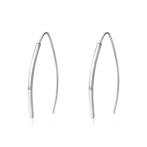 1 Pair Simple Style Solid Color Sterling Silver Plating Three-dimensional 14k Gold Plated Rhodium Plated Earrings