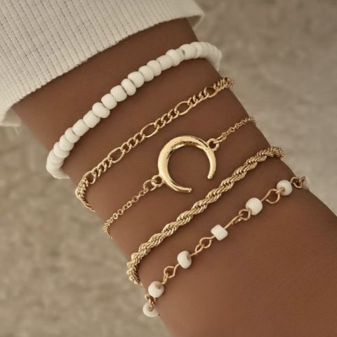 Simple Style Moon Gold Plated Alloy Wholesale Bracelets
