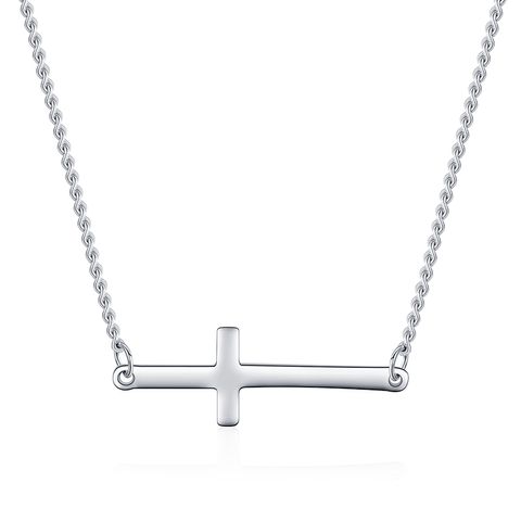 Ins Style Simple Style Cross Sterling Silver Plating 14k Gold Plated Rhodium Plated Choker