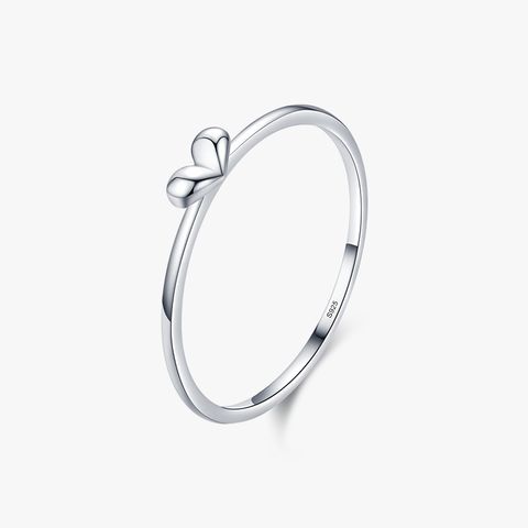 Sweet Heart Shape Sterling Silver Plating Silver Plated Rings
