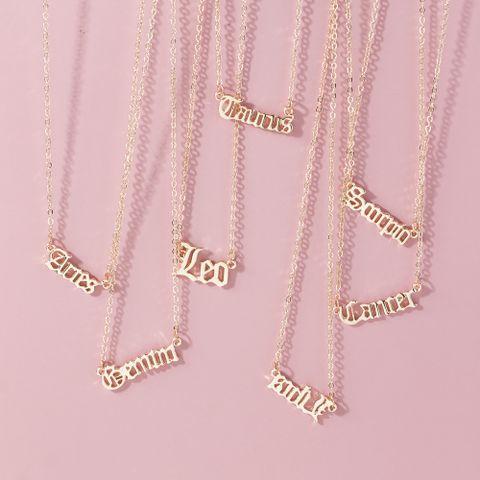 Simple Style Letter Constellation Alloy Plating Women's Pendant Necklace