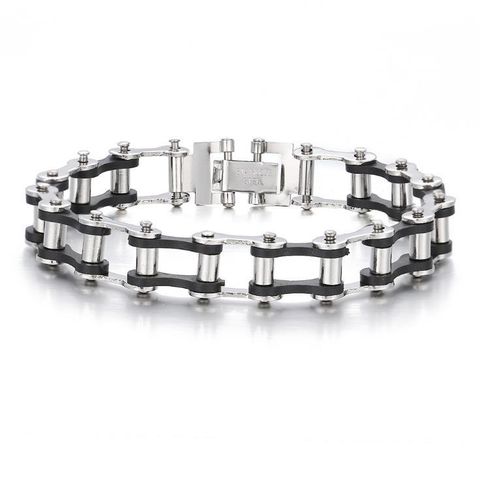 Hip-hop Round Stainless Steel Pu Leather Plating Men's Bracelets